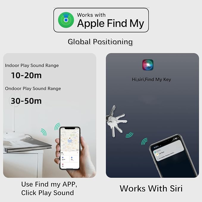 Smart Key Finder - Only iOS(Not for Android) - Bluetooth Smart Key Tracker Tag - Work for Apple Find My - Keep Track of The Items That Matter Most (2Coffee & 2White)