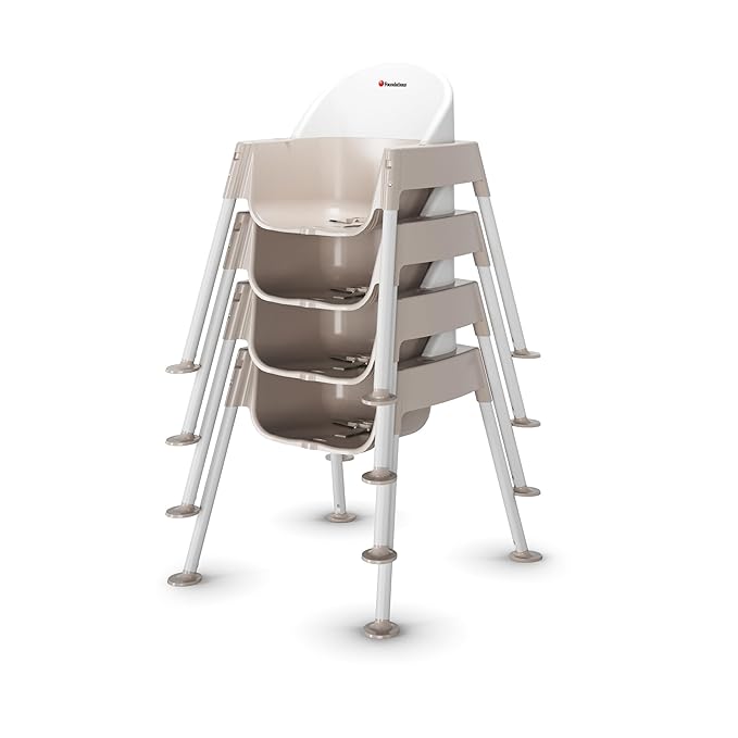 Foundations Secure Sitter Feeding Chairs Multipack, No-Tip Feet, 3-Point Adjustable Harness, Removable Tray, Easy to Clean, Stackable Feeding Chairs, 3 Pack (11 inch)