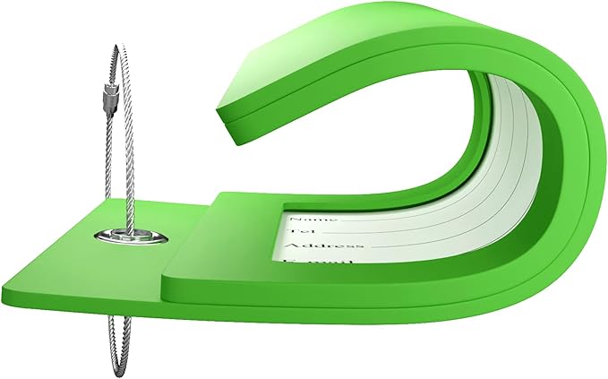 Gostwo 2 Pack Luggage Tags for Suitcases, 26 Initial Letter Travel Luggage Baggage Identification Labels ID Tag Fully Bendable Tags with Stainless Steel Loop (Green) (Letter B)
