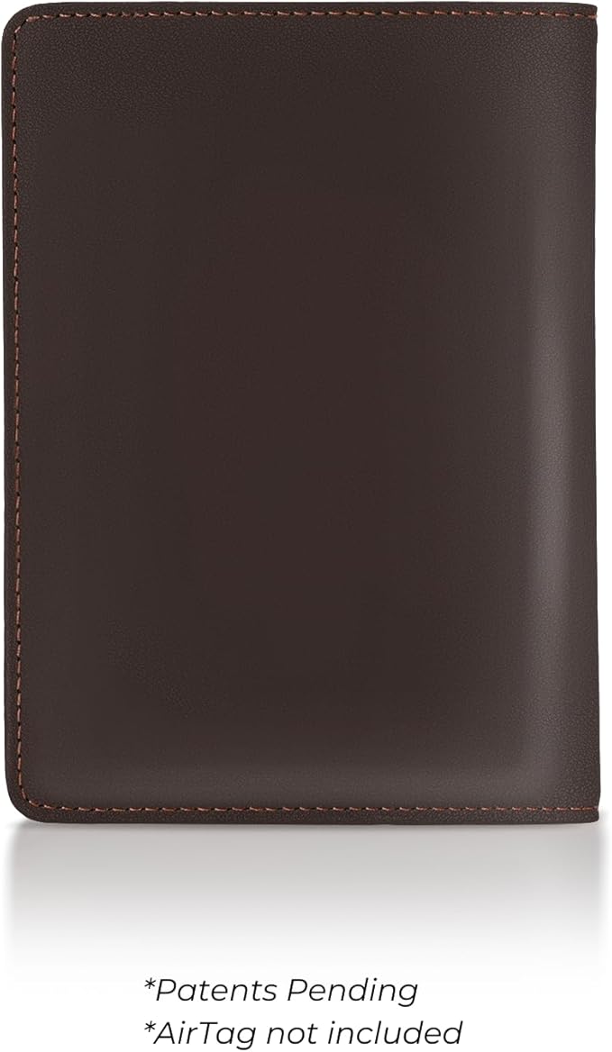 Kings Loot Passport Holder Wallet | RFID Protected Leather Travel Wallet with Built-in Trackable Holder | Holds 1-6 Cards & Passport | Slim & Stylish Wallets (Truffle)