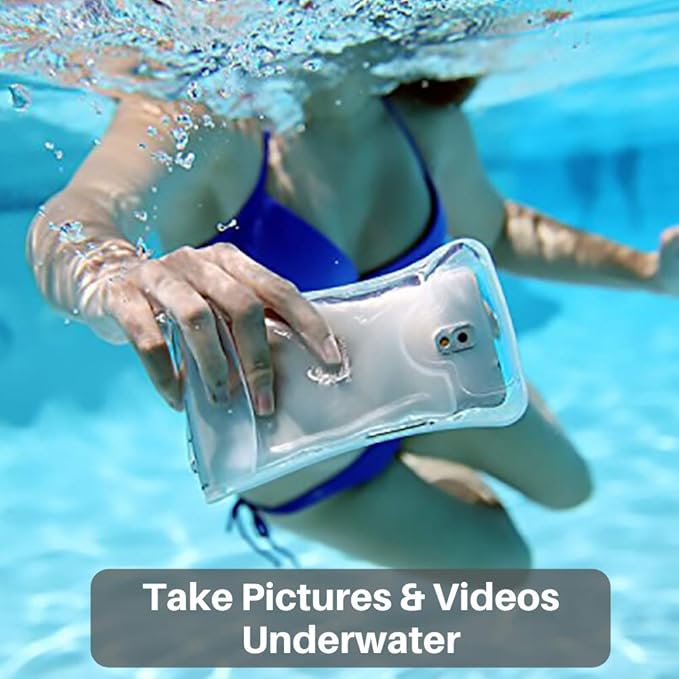 AquaVault 100% Waterproof Floating Smart Phone Case & Money Pouch - Fits All Phones - Made from Premium Heavy Duty PVC for Added Drop Protection - Includes Adjustable Neck Strap. Blue