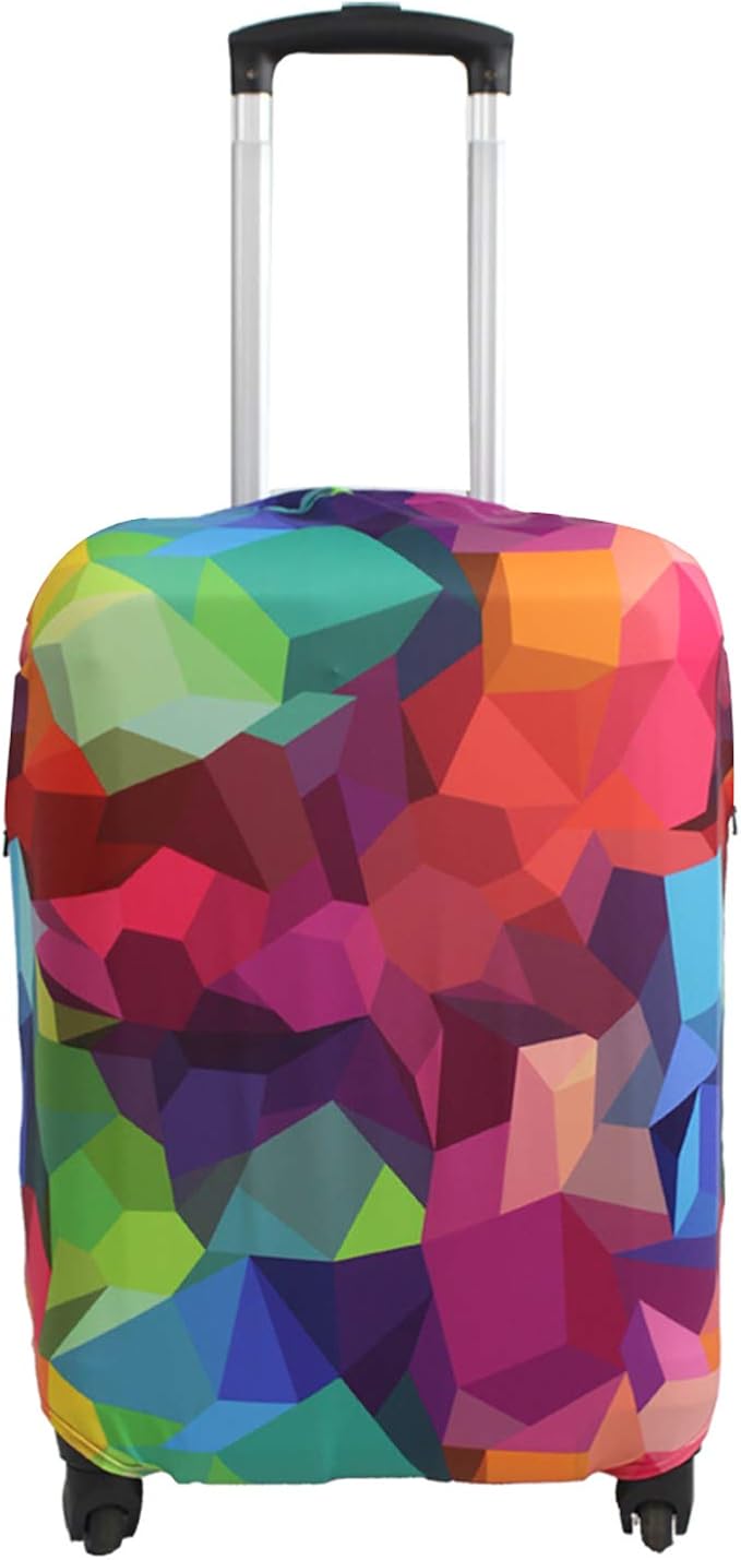 Explore Land Travel Luggage Cover Suitcase Protector Fits 23-26 Inch Case (Geometry, M)