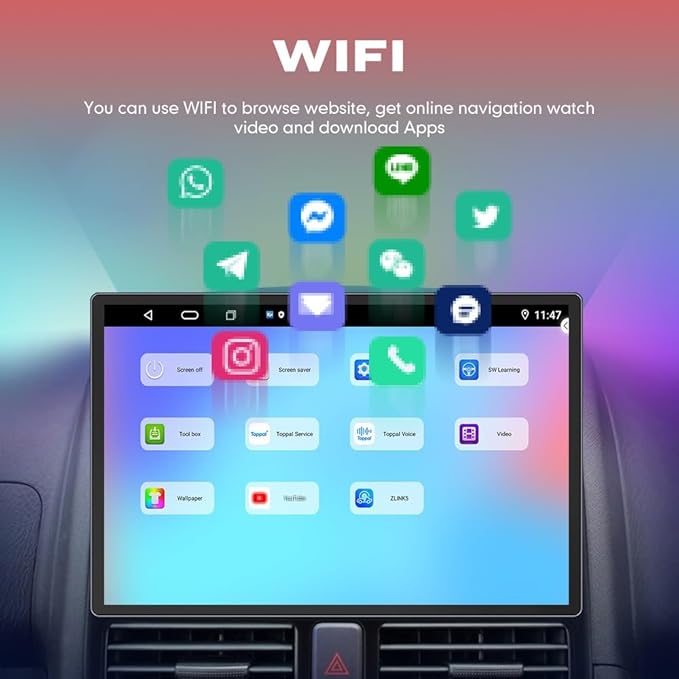 Kunfine CarPlay Android Auto Navigation Stereo GPS Radio Reverse Camera Display 13.1" QLED Touchscreen Headunit Tablet Pad Media Player for Subaru Forester 2007-2013, if Applicable Octa Core 8G+256G
