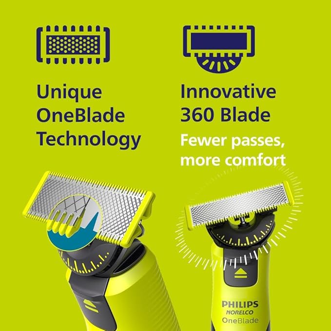 Philips Norelco OneBlade 360 with Connectivity Hybrid Face + Body, Electric Beard Trimmer, Shaver and Body Groomer with 360 Blade Tech, 1x360 Blade, 5-in-1 Comb, Body Kit, Travel Case, Model QP4631/90