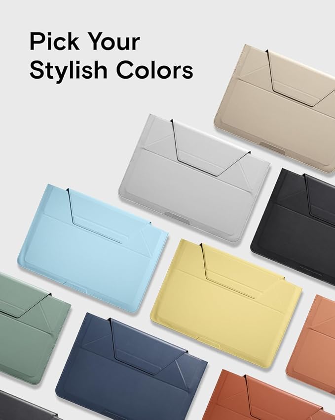 MOFT Laptop Carry Sleeve, 2-in-1 Laptop Bag & Stand for 13" MacBook Air/Pro & Dell/HP/Lenovo/Asus, Stylish Slim Computer Sleeve Bag with Expandable Storage for Computer Accessories, Seafoam