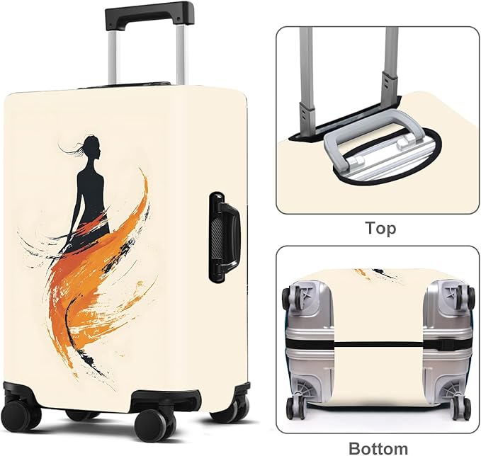 Luggage Cover Washable Suitcase Protector Anti-scratch Suitcase cover Fits 20-34 Inch Luggage (Girl-6, L(28-30inch suitcase))