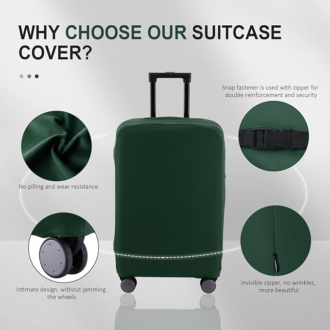 Travel Luggage Cover Suitcase Protector Scratch-Resistant Fit 19-31 Inch Suitcase, Not Included Suitcase (Avocado Green, 2XL(30-31 inch))