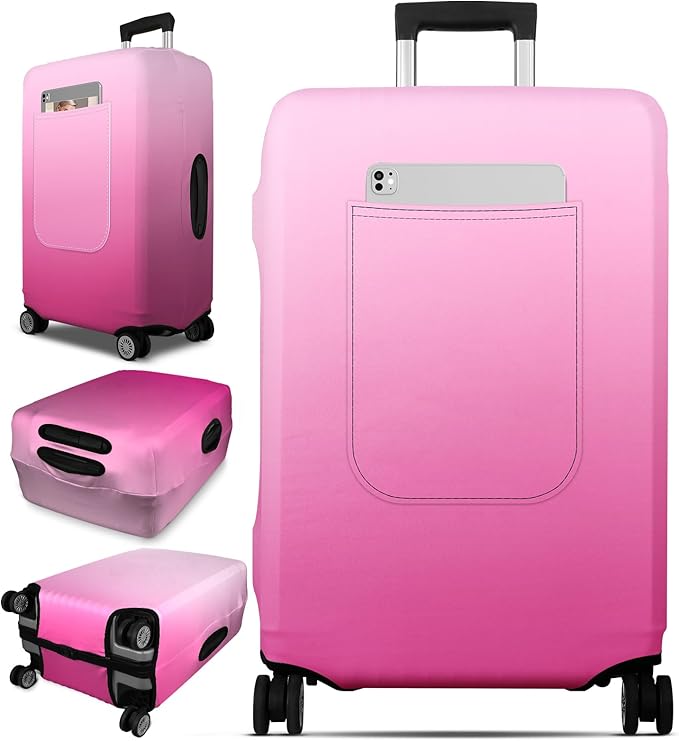 Slohif Luggage Cover for Suitcase Tsa Approved Protector - Luggage Sleeve Large Suit Case Cover Travel Stretch Baggage Case Protective Washable Fit 18-20 Inch Rose Gradient XS