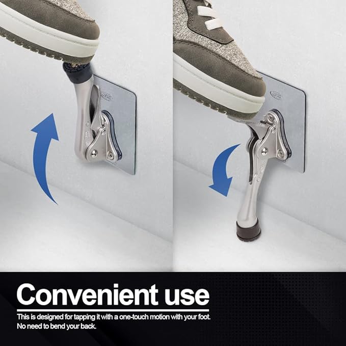 One-Touch Doorstop Adhesive Bracket (Satin Nickel, 4inch x 2pack)