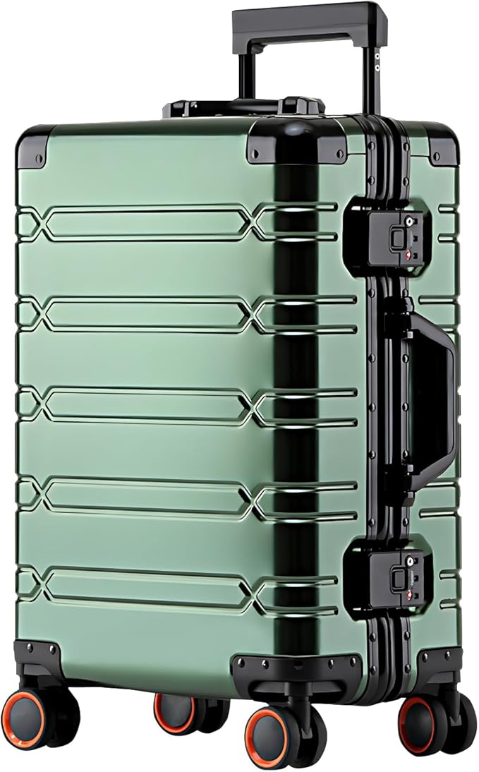 WEICHEN All Aluminum Magnesium 29 Inch Large Luggage with Spinner Wheels, Hard Case Large Suitcase Heavy Duty Aluminum Checked Luggage with TSA Lock
