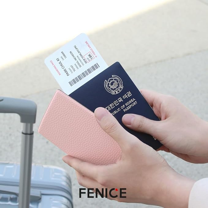 Fenice Classic Passport Cover Holder Wallet Case for Travel Essential RFID Blocking Vegan Leather Waterproof (WHITE)