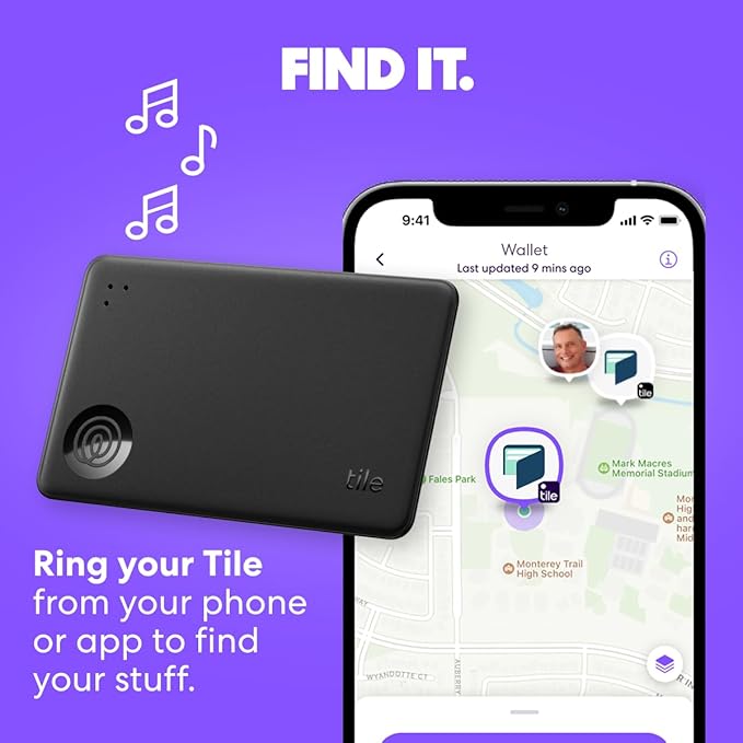 Tile by Life360 Slim - Wallet Finder, Bluetooth Tracker and Item Locator for Luggage Tags, Passports and More. Both iOS and Android Compatible. Phone Finder. 1-Pack (Green Surf)