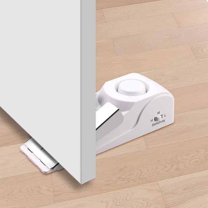 EMDMAK Door Stop Alarm with 120DB Siren Door Stop for Home & Travel (White) (Pack of 2)