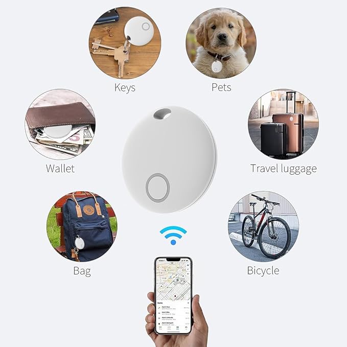 Air Tracker Tags [Apple MFi Certified] (iOS Only), Smart Bluetooth Tracker, Compatible with Apple Find My, Item Locator for Keys, Luggage, Wallet, Suitcase, Bags, IP67 Waterproof