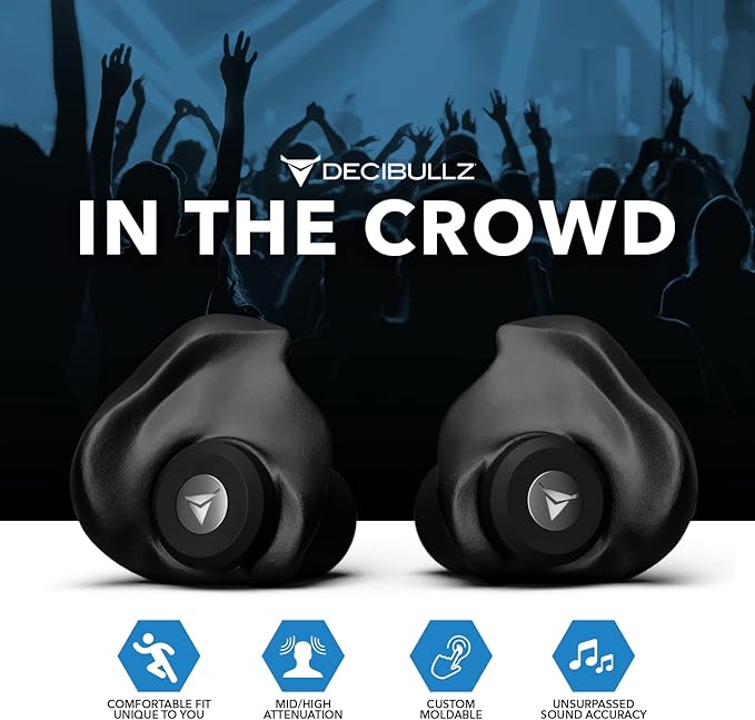 Decibullz Professional Moldable Earplugs Master Case Pack (10 Pairs) – Bulk Ear Plugs Individually Wrapped, High-Fidelity Hearing Protection for Concerts, Festivals, Musicians, DJs – Custom Fit