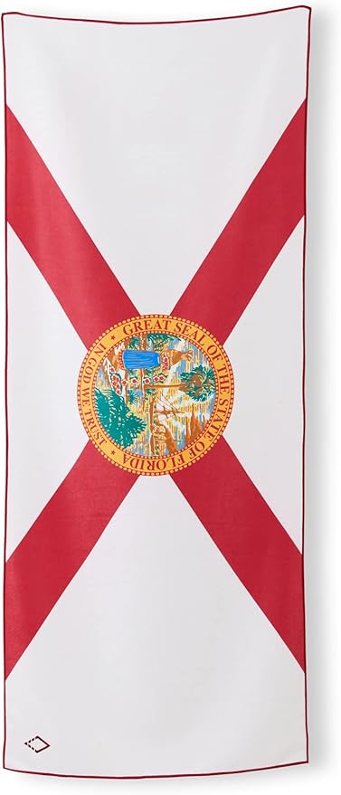 Nomadix Original Towel - Perfect for Beach, Pool, Travel, Camping, Yoga - Made with Recycled Materials - Super Absorbent - Sand Resistant - Florida State Flag - 72.5x30