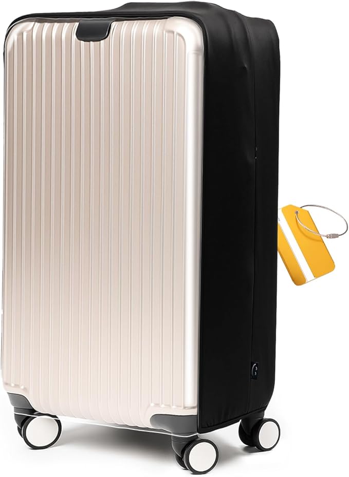 OrgaWise Clear Luggage Cover, For Suitcase Tsa Approved Transparent TPU Suitcase Cover Protector Fit 22-24 Inch Luggage