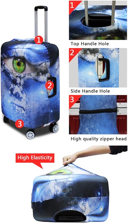 Giraffe Funny Travel Luggage Cover Anti-scratch Dust-Proof Baggage Suitcase Protector Fits 18-21 Inch Luggage
