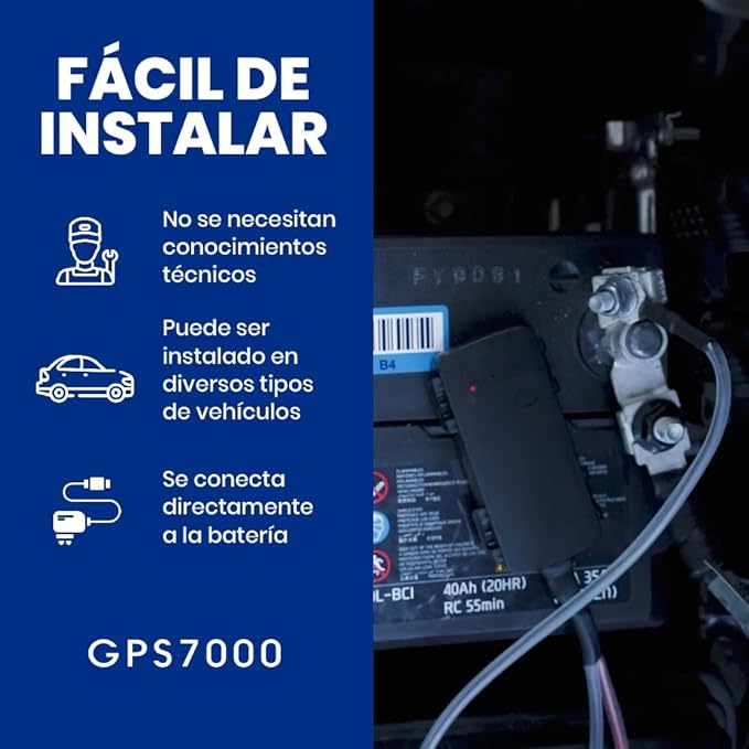 GPS7000-4G Hidden GPS Tracker for Vehicles | 6 Months of Service Included | Easy Self-Installation | After The 6 Months Included in The Service, You can Choose to Subscribe | No Hidden Fees
