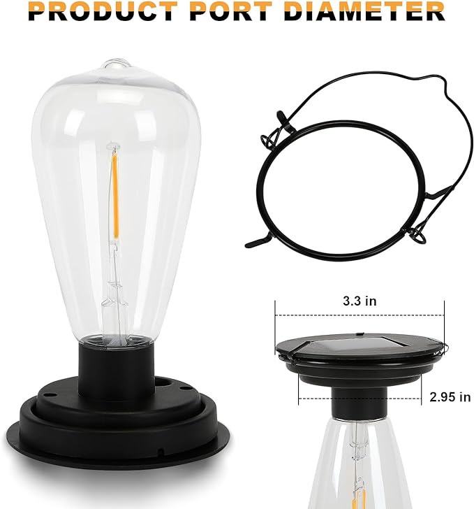 Replacement Solar Light Tops-Solar Light Bulbs for Outside-Solar Lanterns Outdoor Waterproof 2 Pack,One Thing, Three Uses, Multifunctional Size Conversion Or Personalized Hanging
