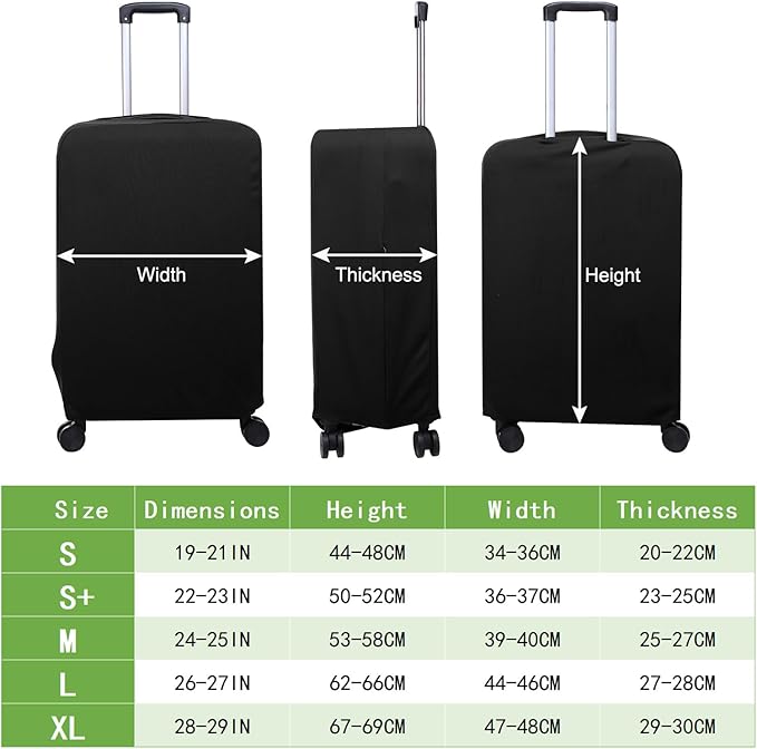 PATIKIL Luggage Cover, Suitcases Covers Elastic Carry on Cover Protector Washable Scratch-Resistant Fits 28-29 Inch Luggage for Travel Business Trips, Black