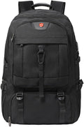 80L Travel Backpack, 18 Inch Laptop Backpack for Men Women, Waterproof Anti-Theft TSA Friendly Flight Approved with USB Interface & Shoe Compartment, Black