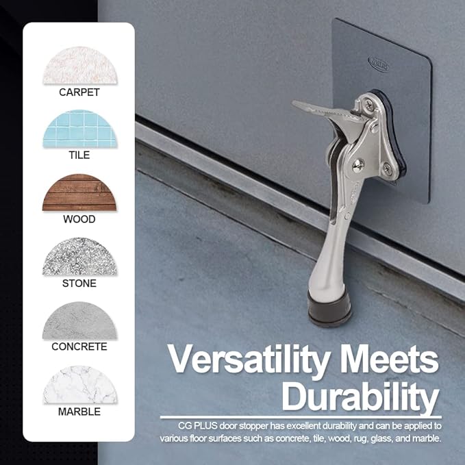 One-Touch Doorstop Adhesive Bracket (White, 4inch x 1pack)