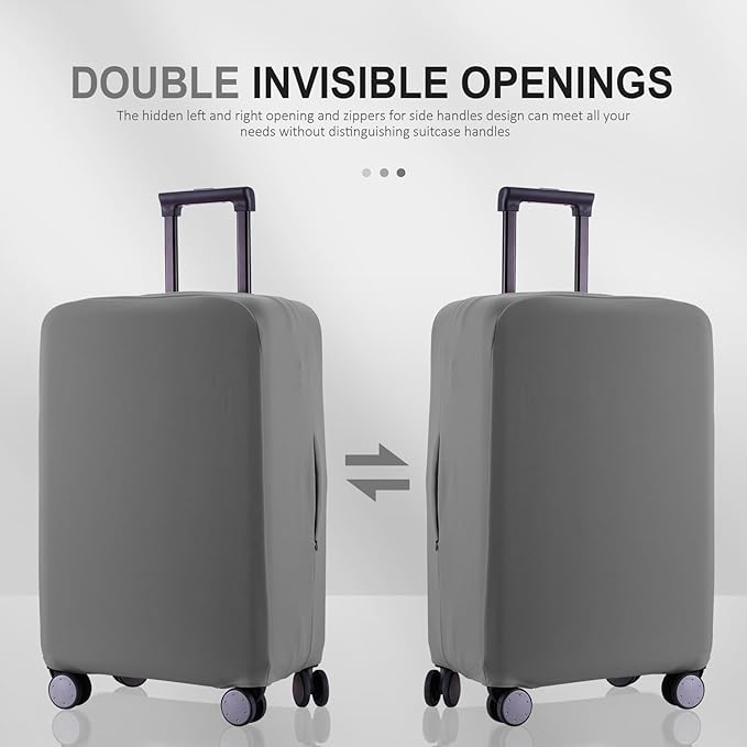 Travel Luggage Cover Suitcase Protector Scratch-Resistant Fit 19-31 Inch Suitcase, Not Included Suitcase (Slate Gray, S(19-21 inch))
