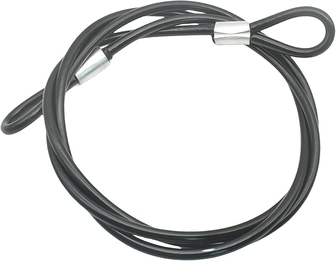7FT 4mm Stainless Steel Outdoor Travel Security Cable Lock,Braided Steel Coated Safety Cable Luggage Lock,Safety Cable Wire Rope Double Loop Lightweight