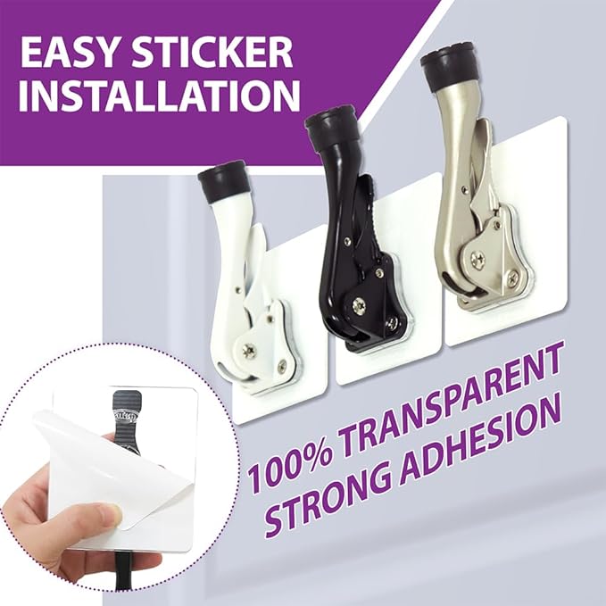 Door Stopper with Adhesive Bracket Stickers, No Drilling or Tools Needed, Available for All Doors, Door Holder, Heavy Door Stop, KickDown Door Stoppers by HASHI (Satin Nickel/Bracket 4pack)