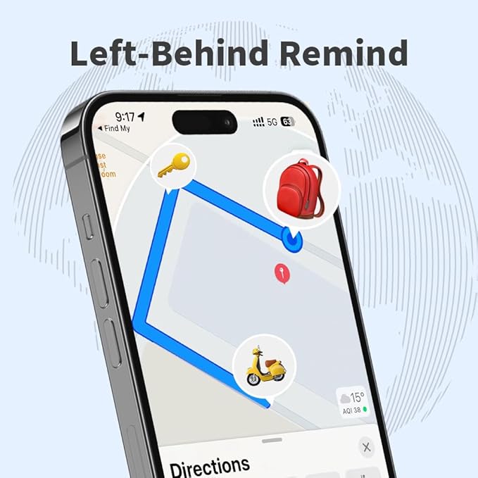 Smart Tag - 4 Pack Bluetooth Tracker Work with Find My (Apple's Official MFI Certification), Key Finder Item Locator Smart Tag for Keys, Luggage, Wallet, Bike, Black (NOT for ANDRIOD and Huawei)