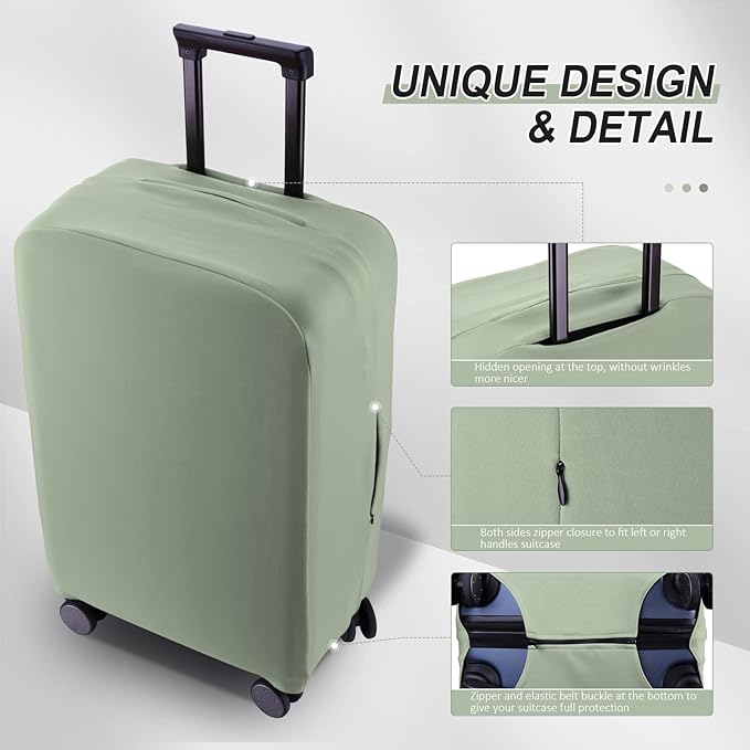 Travel Luggage Cover Suitcase Protector Scratch-Resistant Fit 19-31 Inch Suitcase, Not Included Suitcase (Cyan, M(24-25 inch))