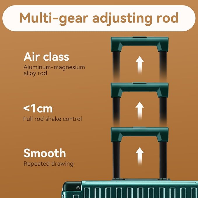 ROAMING Zipperless Luggage Airline Approved with Aluminum Frame, Lightweight PC Hardside Luggage with Spinner Wheels, Metal Travel Luggage with Double TSA Locks, Carry On 20 Inch, Dark Night Green