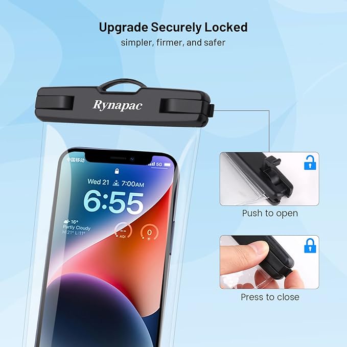 Waterproof Phone Pouch Bag - 8.5in Water Proof Cell Phone Case for Beach Travel Must Haves, Waterproof Phone Holder with Lanyard for iPhone 16 15 Pro Max Galaxy S24 Ultra Pixel 8 Pro,Cruise Essentials