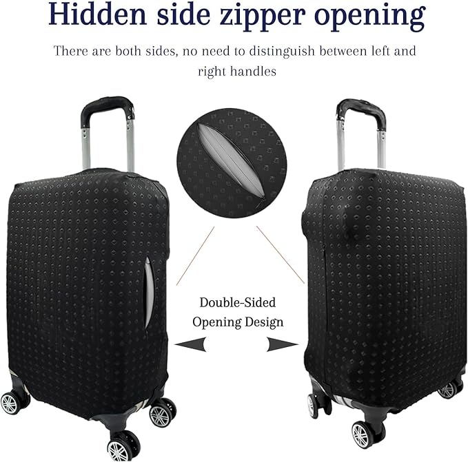 Luggage Cover, THome Protective Washable Suitcase Cover - Travel Elastic Spandex Suitcase Protector Fits 30 to 32 Inch Black