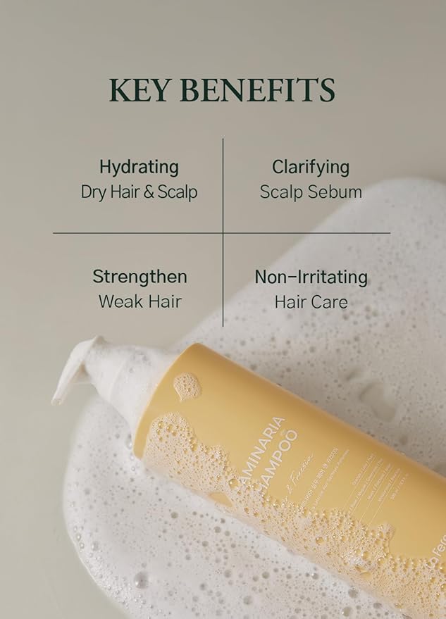 laferme Laminaria Shampoo with Organic Ingredient, Korean Clarifying Shampoo, Hydrating for Dry Hair, Strengthening for Weak Hair, Sulfate & Paraben-Free, for Women & Men, 33.8 FL OZ, Pine Eucalyptus
