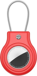 Waterproof Airtag Holder,Airtag Case with Secure Lock,Airtags Keychain for Apple Airtag,Anti-Lost Protective Cover Air tag Accessories for GPS Item Finder Tracker Luggage,Bag,Key,Pet,Cat Dog,-Red
