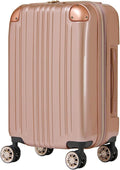 LEGEND WALKER Hardside Expandable Zipper Luggage, Carry-On, 21-inch, Rose Gold, 5122-48-RGD