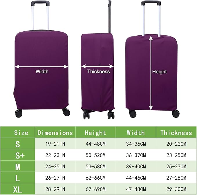 PATIKIL Luggage Cover, Suitcases Covers Elastic Carry on Cover Protector Washable Scratch-Resistant Fits 26-27 Inch Luggage for Travel Business Trips, Purple