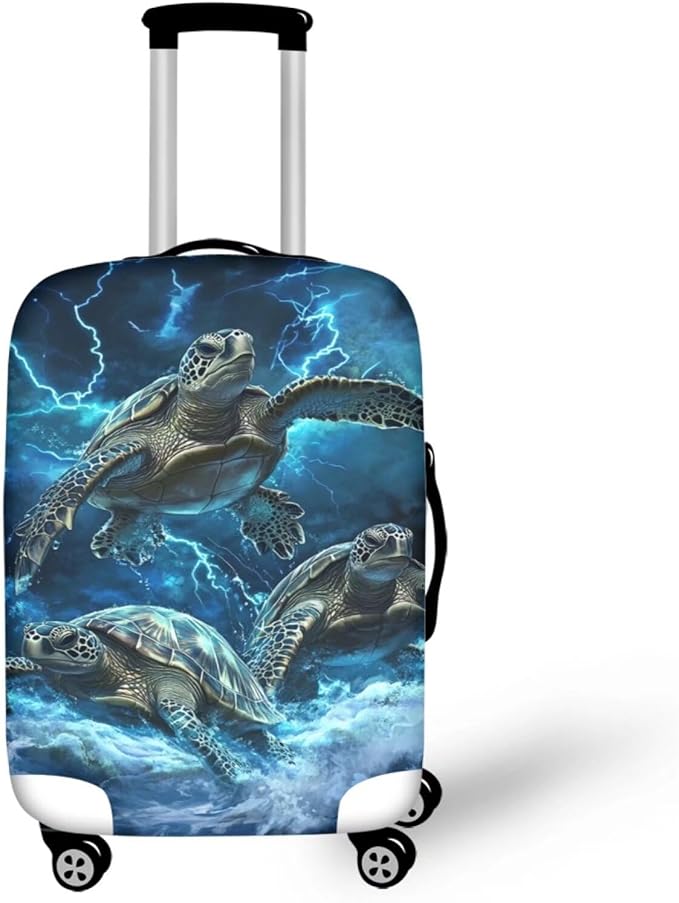 Sea Turtle Suitcase Cover Fits 30-32 Inch Luggage with Zipper Anti-Scratch Spandex Luggage Cover Washable Stretchable Travel Suitcase Covers for Luggage Universal Baggage Cover(Size XL)