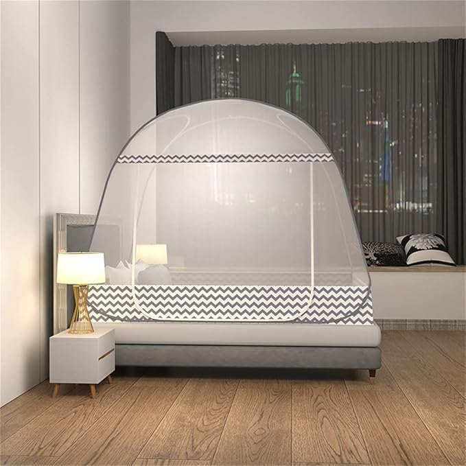 CdyBox Folding Mosquito Net Tent Canopy Curtains for Beds Home Bedroom Decor (Gray, 1.5X2.0m)