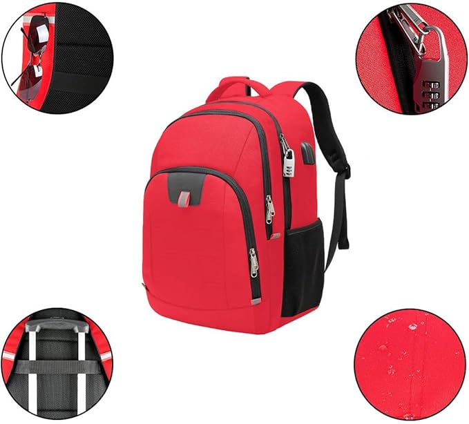 Laptop Backpack for Men, Large Anti-Theft Business Travel Backpack with USB Charging Port, Water Resistant College School Computer Bag for Men/Women for 17 Inch Laptop and Notebook