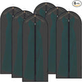 BALEINE 60'' Translucent Garment Bags, 6 Packs PEVA Dress Bag for Closet Clothes Dresses Suit Coats Storage (Black, 6PK)