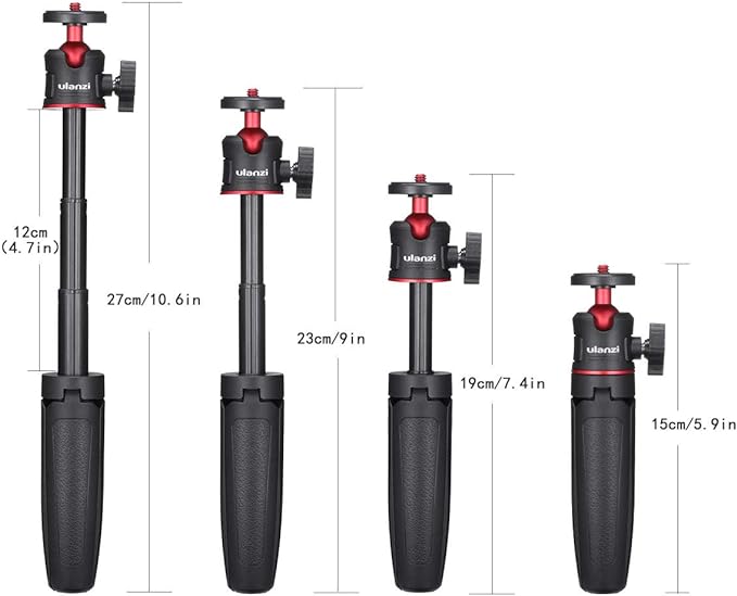 ULANZI MT-08 Extension Pole Tripod, Mini Selfie Stick Tripod Stand Handle Grip for Osmo Pocket3 Webcam iPhone 11 Pro Max Smartphone Canon G7X Mark III Sony ZV-1 RX100 VII A6400 A6600 Cameras Vlogging