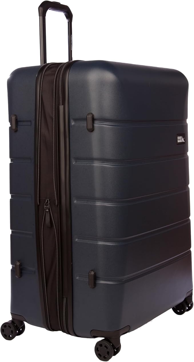 Eddie Bauer Glacier Carry-On 22" Luggage | Hardside | Spinner Wheels | Expandable | Lightweight | Travel Essentials - Storm Blue