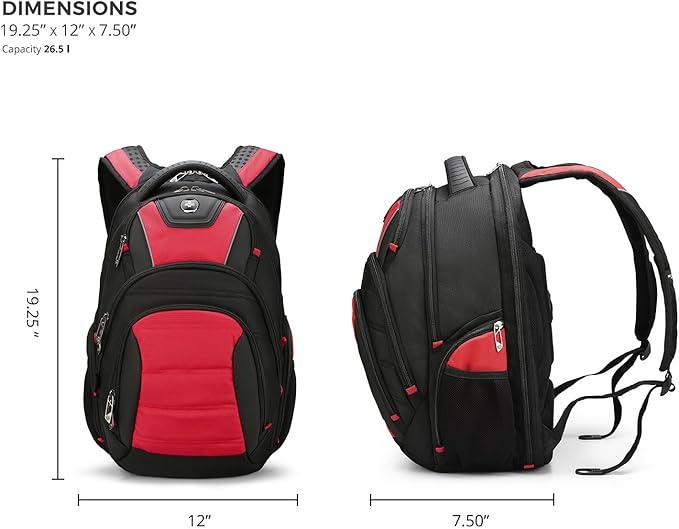 Swissdigital Design Men's Laptop Backpack for College and Business Travel with Integrated USB Charging Port and RFID Protection Fits 15.6" Laptops | J14-41