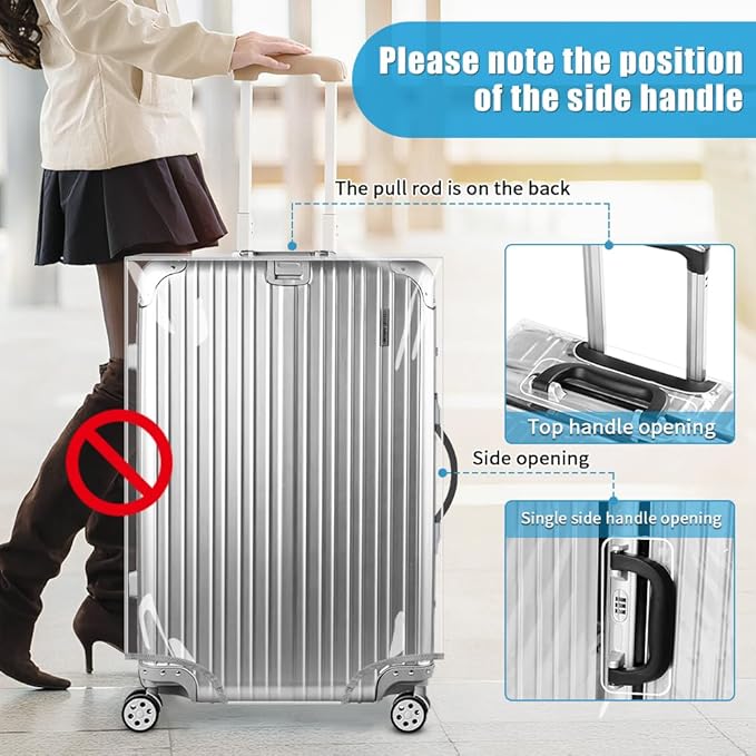 Yotako Clear PVC Suitcase Cover Tough Protector, 28 Inch Luggage Covers for Wheeled Suitcase 28"