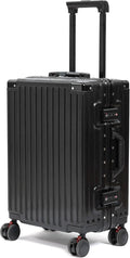 UrbanExporer 26 Inch Hardside Zipperless Luggage with Spinner Wheels, TSA-Approved Lock, Aluminum Frame, Lightweight Checked Suitcase for Travel, Black