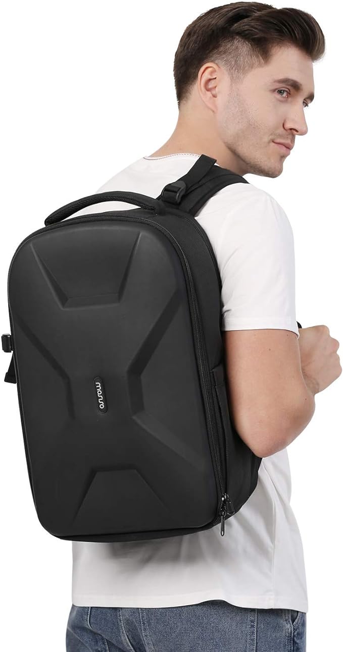 MOSISO Camera Backpack, DSLR/SLR/Mirrorless Photography Camera Bag 15-16 inch Waterproof Hardshell Case with Tripod Holder&Laptop Compartment Compatible with Canon/Nikon/Sony, Black