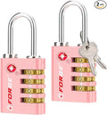 Forge Dual-Opening: Key or Combination Access Lock, TSA Approved Locks for Luggage, Pelican case, Travel, Gym, School, Stainless Steel Shackle. (Pink, 2 Pk)
